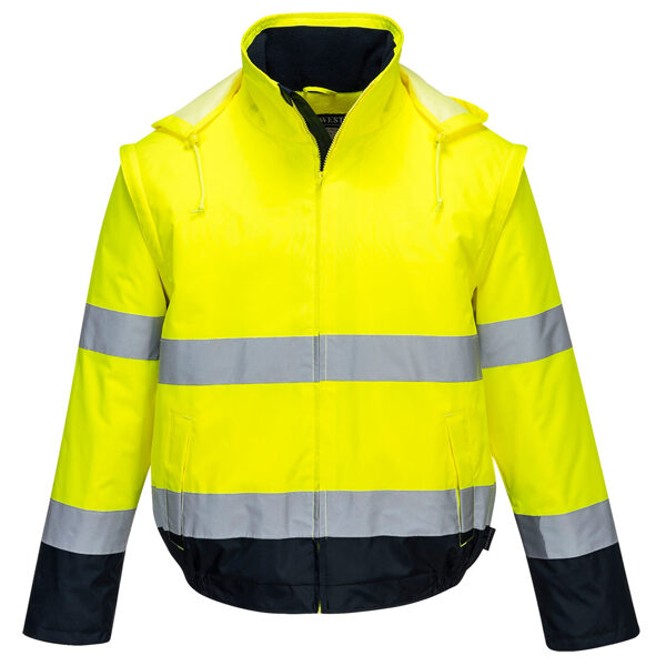 Portwest C464 Hi-Vis 2in1 Contrast Essential Bomber virsjaka