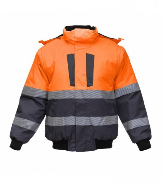 Augstas redzamības Hi-Vis PILOT kažokādas jaka ar noņemamām piedurknēm