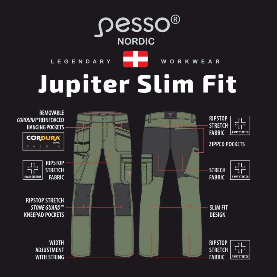Darba apģērba bikses Pesso Jupiter Fit Slim 175Z